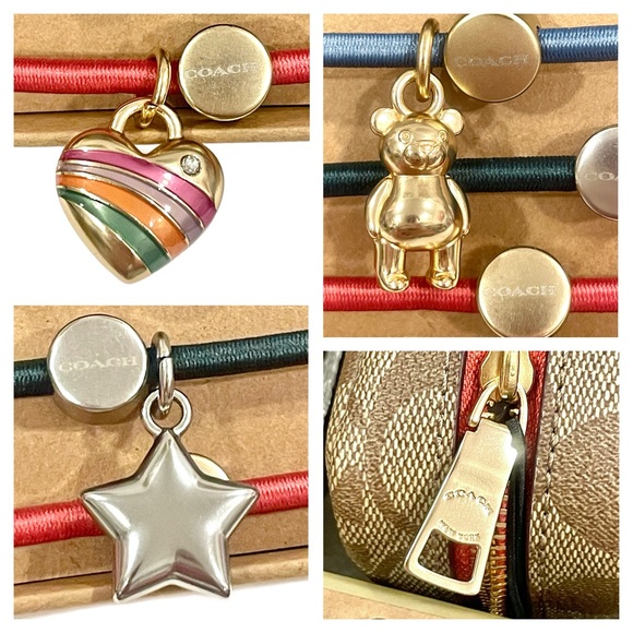 COACH Mini Boxy Cosmetic Case & Hair Ties Boxed Gift Set NWT NIB - Picture 4 of 14